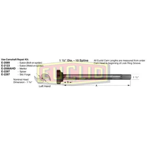 Euclid Standard 1.5 10 Spline Right Hand Camshaft 861444 