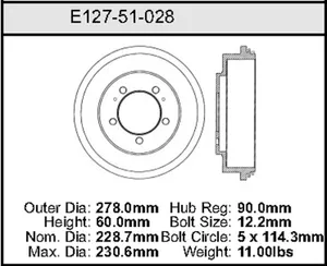 Bendix Brake Drum 9 x 10.94 456734 