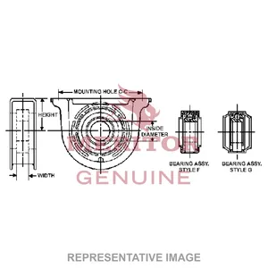 Meritor Center Bearing 994345 