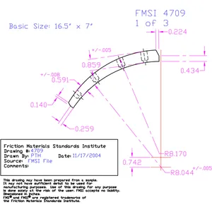 Abex Brake Lining 212996 