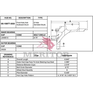 Meritor Ay-Hub/Stud 725240 