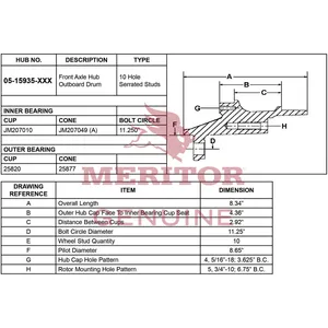 Meritor Ay-Frt Hub Lh 716858 