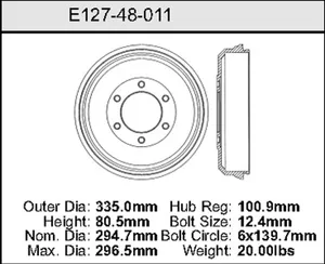 Bendix Brake Drum 11.6 x 13.19 446206 