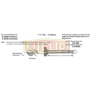 Euclid P, Q 1.5 10 Spline Left Hand Camshaft 924264 