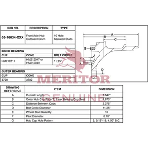 Meritor Ay-Frt Hub 721326 