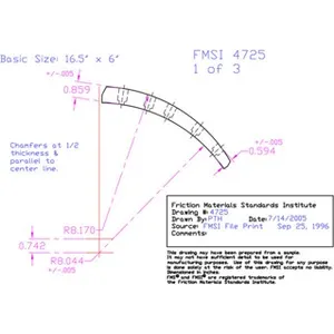 Abex Brake Lining Set Abex 6098 262290 