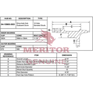 Meritor Ay-Hub/Rear 750127 