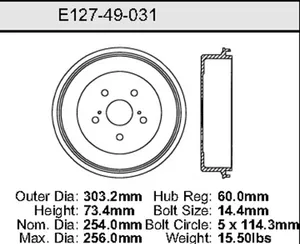 Bendix Brake Drum 10 x 11.94 453306 