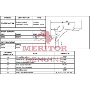 Meritor Ay-Hub/Drum 750052 