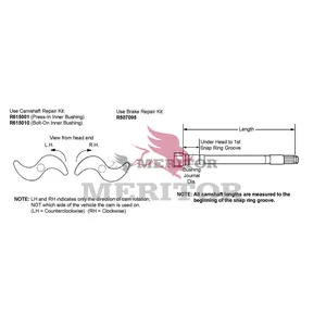 Meritor Camshaft Lh 774852 