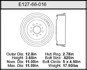 Bendix Brake Drum 11 x 12.8 440406 