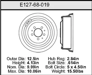 Bendix Brake Drum 9.99 x 12.5 446210 