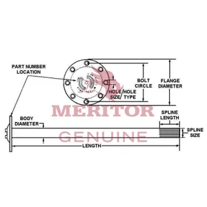 Meritor AXLE SHAFT 742118 