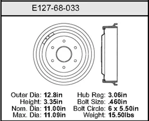 Bendix Brake Drum 11 x 12.8 453310 
