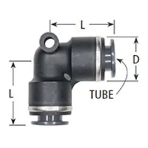 Haldex Fitting Elbow 90 5/32T  Push Comp 2152880 