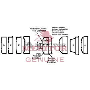 Meritor Genuine Brake Drum 16.5 x 7 2716550 