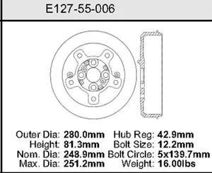 Bendix Brake Drum 9.8 x 11.02 443832 