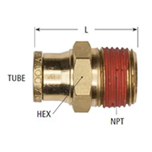 Haldex Fitting Connector Male 8Mt M22Thrd Dot Push Metric 2112015 