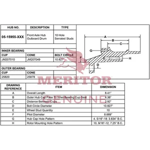 Meritor Hub Assembly 372522 