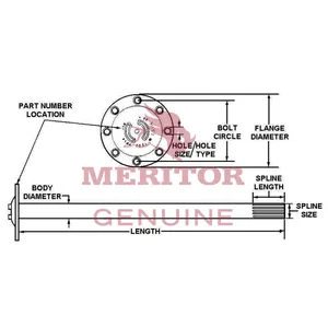 Meritor Axle Shaft 2715668 