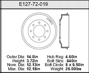 Bendix Brake Drum 12.13 x 14 449292 