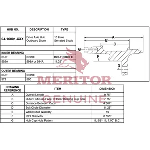 Meritor Ay Hub Rotor 722902 