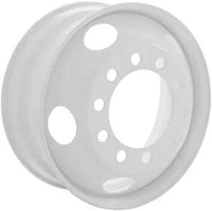 Accuride ESW 22.5x8.25 5HH Steel Armor Powder White Steel Wheel 241418 