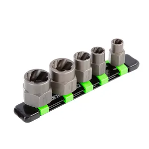 Great Neck Saw 5 Piece Spiral Type Bolt Extractor Set on Rail 1984561 