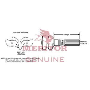 Meritor P 1.75 10 Spline Right Hand Camshaft 2727166 