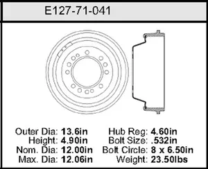 Bendix Brake Drum 12 x 13.6 454230 