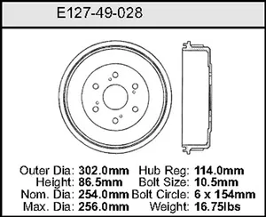 Bendix Brake Drum 10 x 11.89 453284 