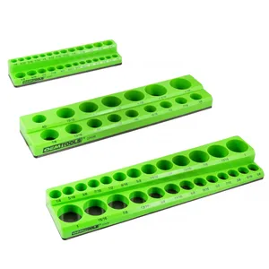 Great Neck Saw 3 PIECE MAGNETIC SOCKET TRAY SET GREEN SAE 1984388 