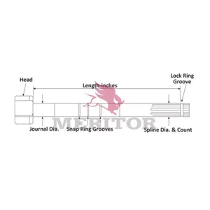Meritor TRLAXLE 1.5 10 Spline Left Hand Camshaft 2716633 