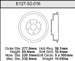 Bendix Brake Drum 9.02 x 10.93 441342 