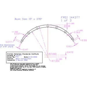 Abex Brake Lining Piece Abex 685 261534 