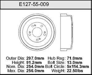 Bendix Brake Drum 10 x 11.69 454224 