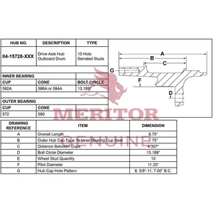 Meritor AY-REAR HUB/AB 717660 