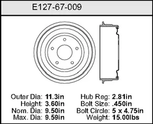Bendix Brake Drum 9.5 x 11.3 456720 