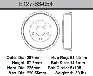 Bendix Brake Drum 8.86 x 10.51 450530 