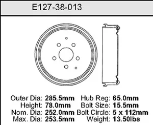 Bendix Brake Drum 9.92 x 11.24 455840 