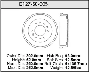 Bendix Brake Drum 10.24 x 11.89 443692 