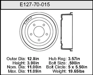 Bendix Brake Drum 11 x 12.8 443730 