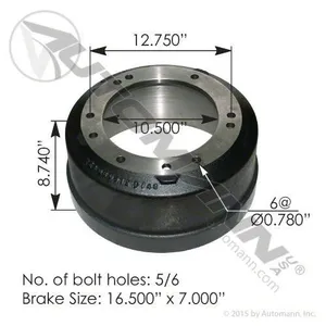 Automann Brake Drum 16.5 x 7 1163932 
