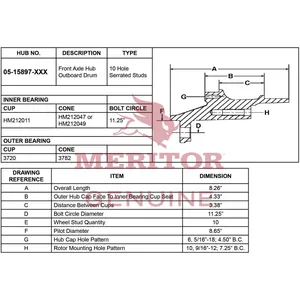 Meritor Ay-Frt Hub 714476 