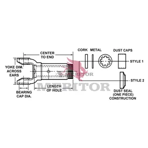 Meritor SLIP YOKE ASSEMBLY. 373542 