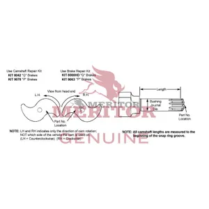 Meritor CAMSHAFT RH 735306 