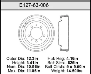 Bendix Brake Drum 10.96 x 12.3 449300 