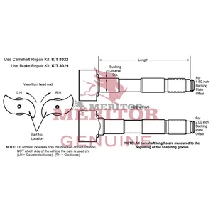 Meritor Q 1.25 24 Spline Left Hand Camshaft 753682 