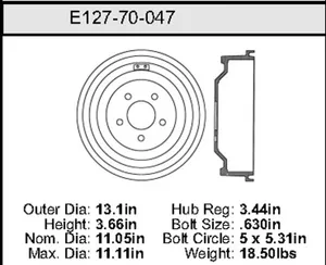 Bendix Brake Drum 11.05 x 13.1 441520 