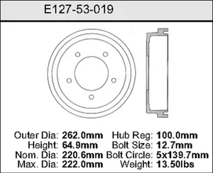 Bendix Brake Drum 8.69 x 10.31 441340 